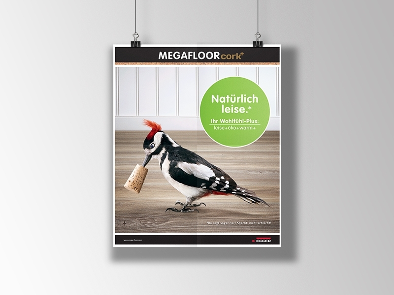 Egger / Megafloor Cork+ - Graphic Application for Ad Design